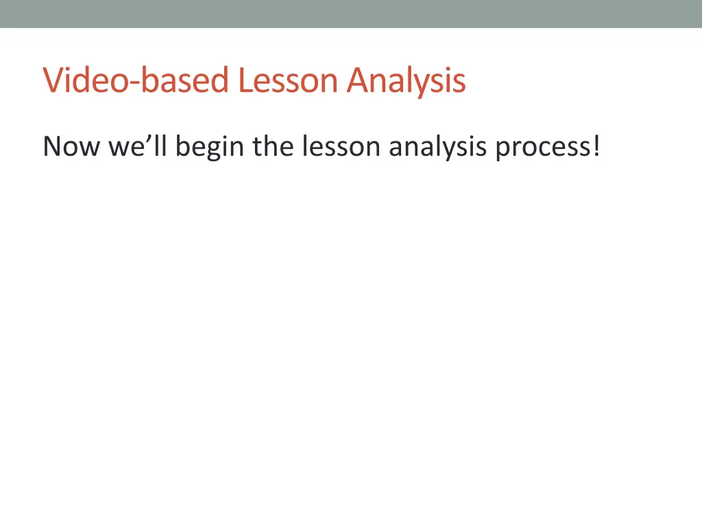 video based lesson analysis