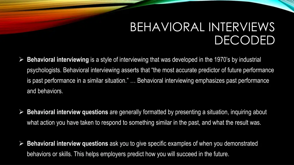 behavioral interviews