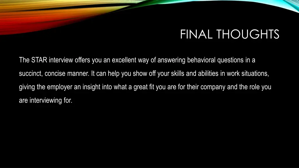 final thoughts