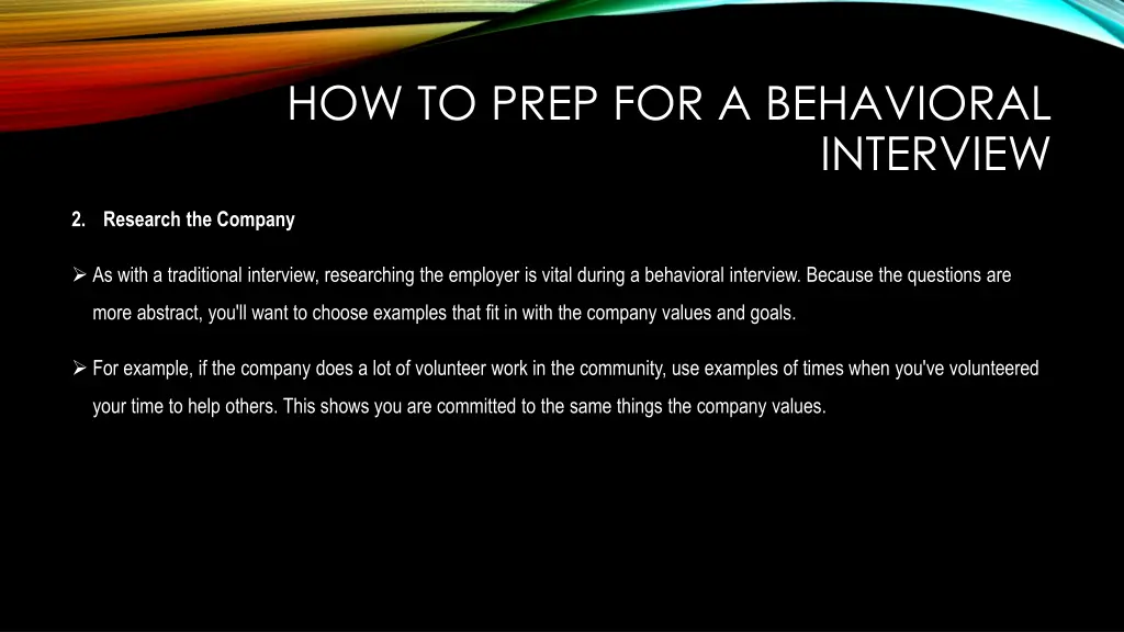 how to prep for a behavioral 2