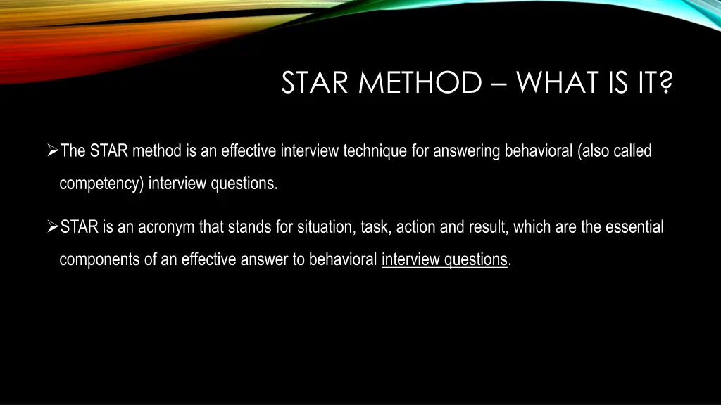 star method what is it