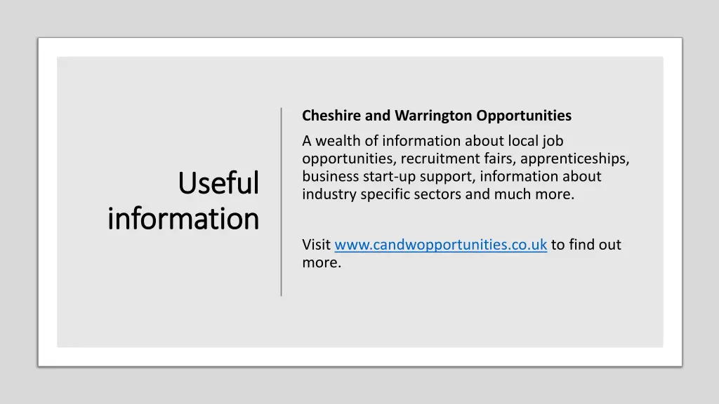 cheshire and warrington opportunities