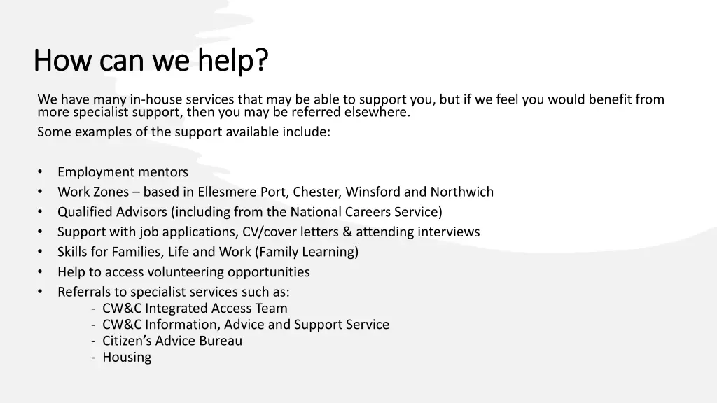 how can we help how can we help