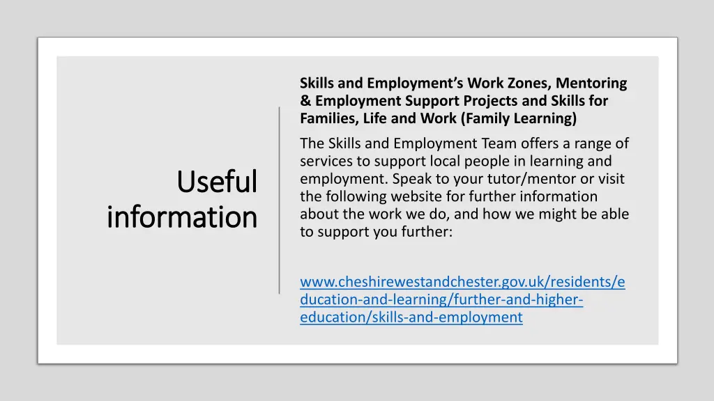 skills and employment s work zones mentoring