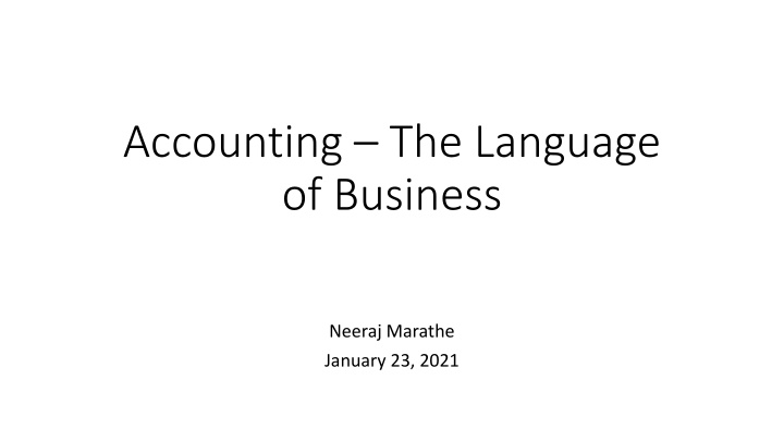 accounting the language of business