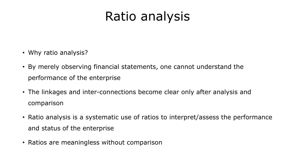 ratio analysis