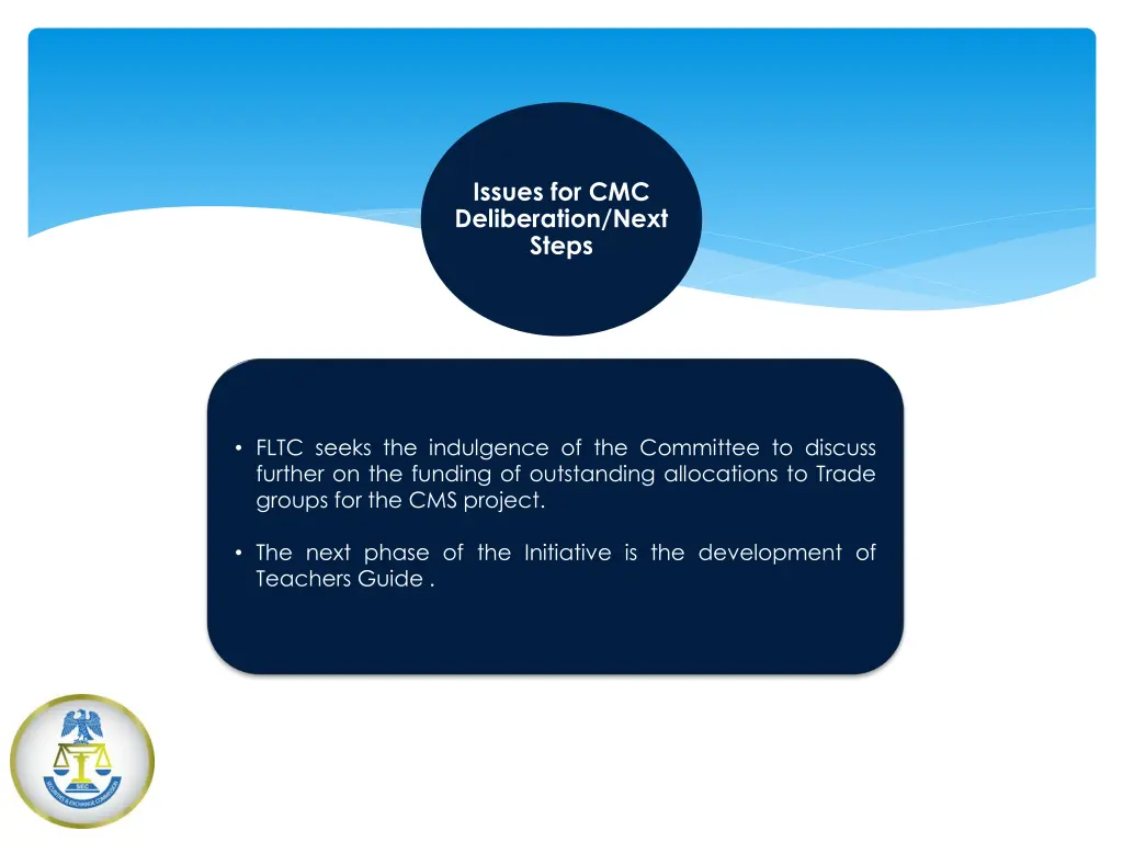 issues for cmc deliberation next steps