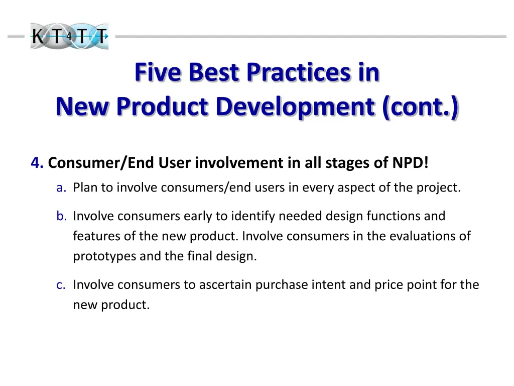 five best practices in new product development 2