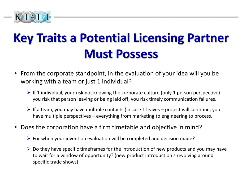 key traits a potential licensing partner must 2