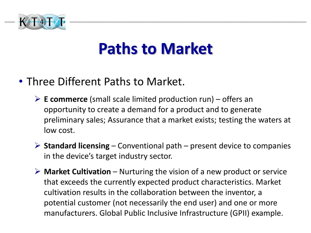 paths to market