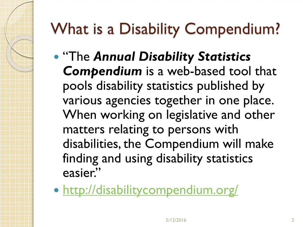 what is a disability compendium