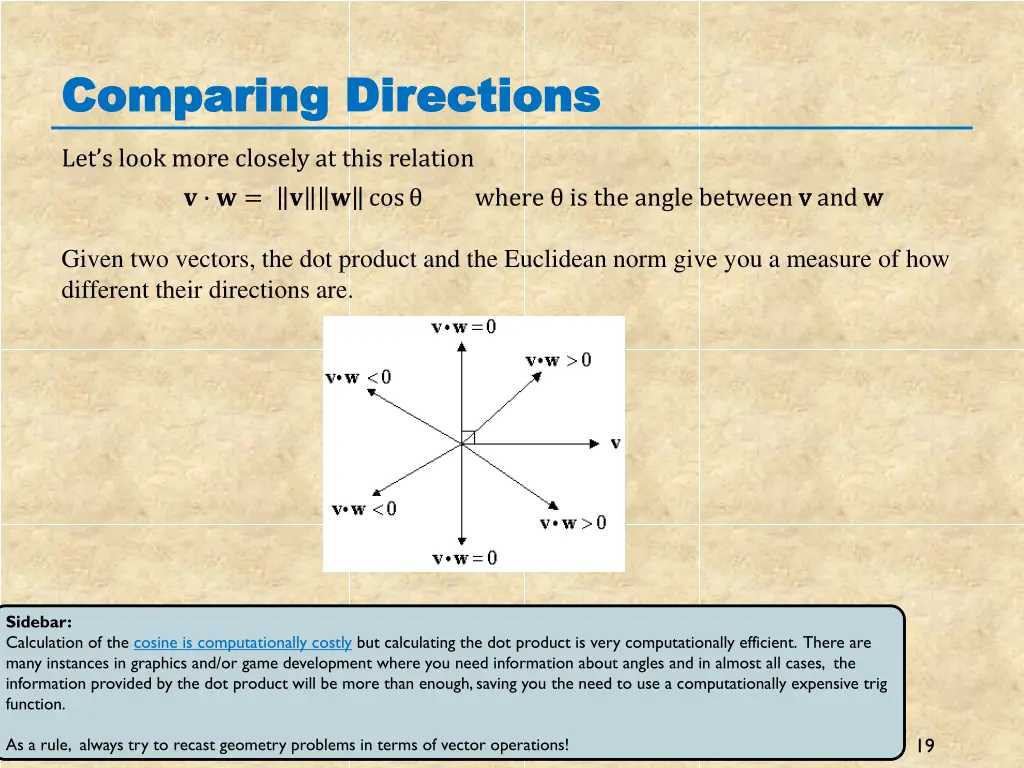 comparing directions comparing directions