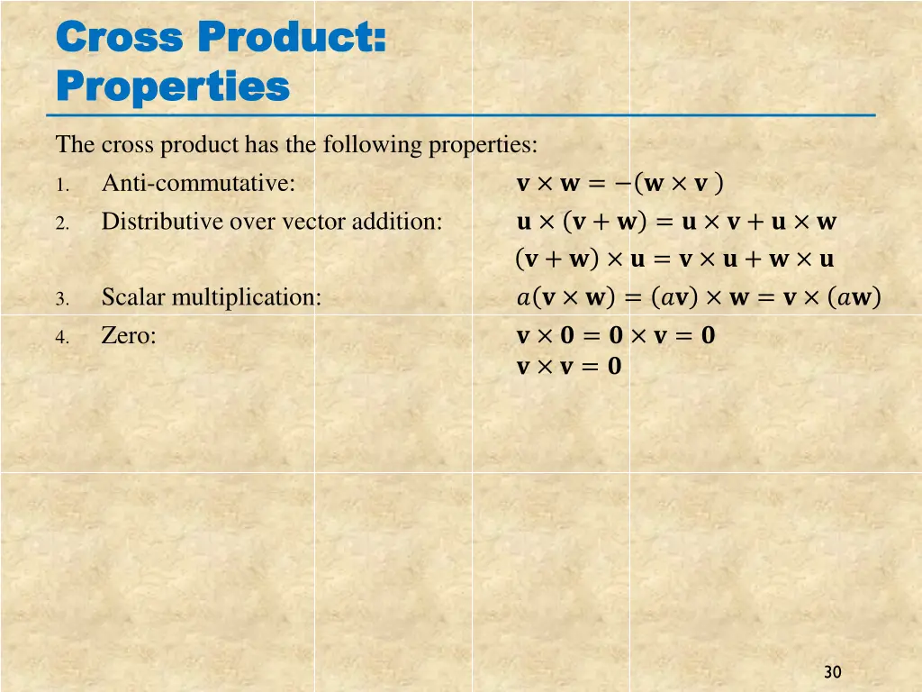 cross product cross product properties properties