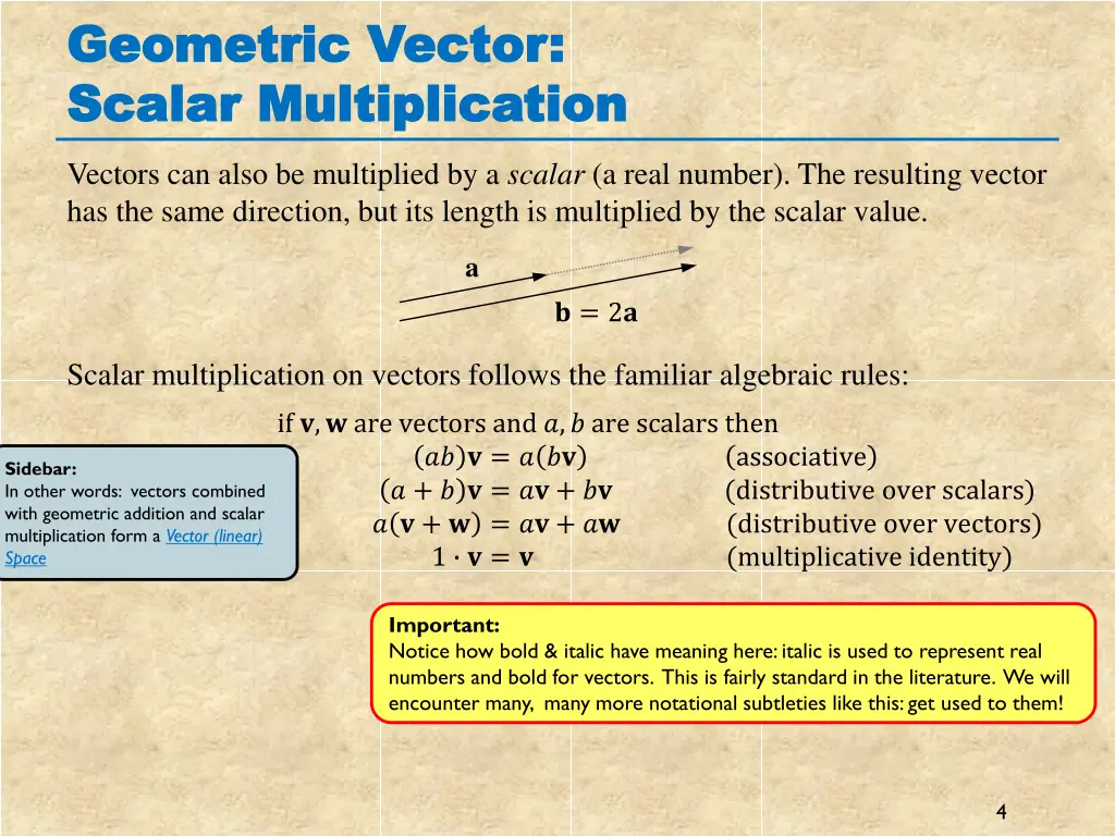 geometric vector geometric vector scalar