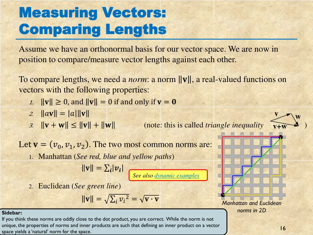 measuring vectors measuring vectors comparing