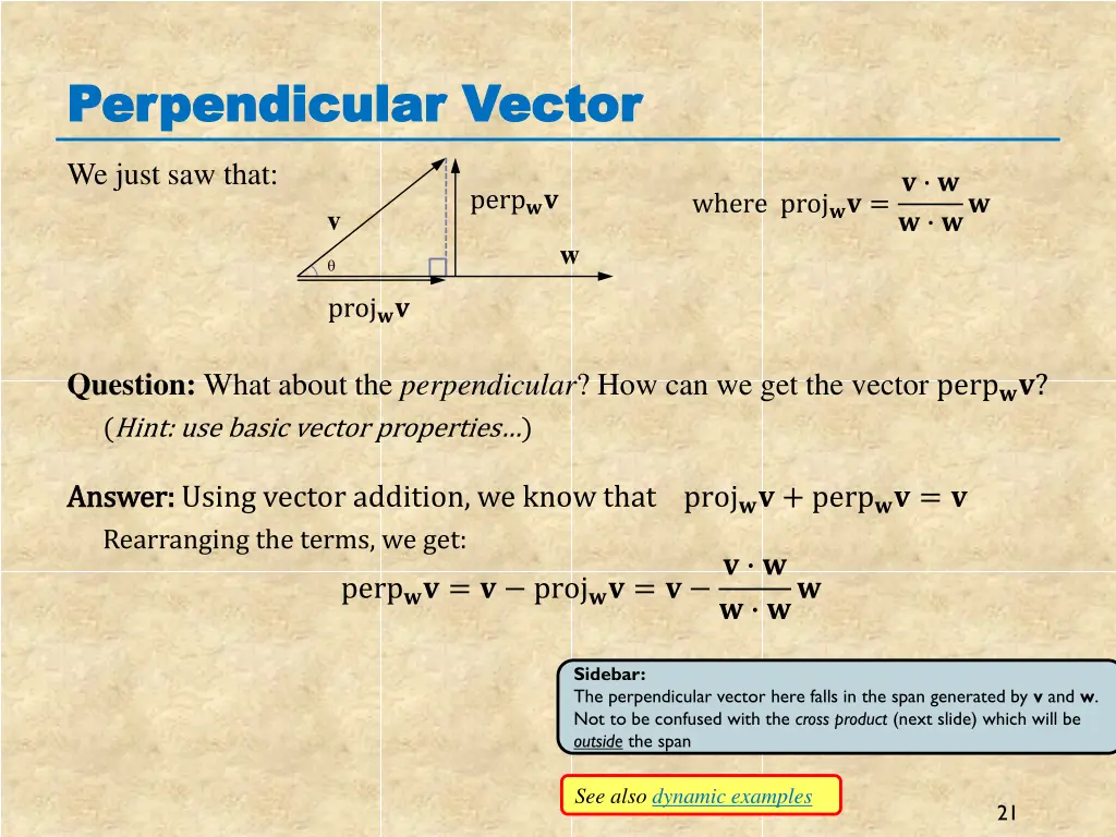perpendicular vector perpendicular vector
