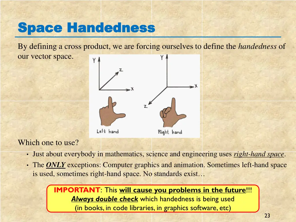 space handedness space handedness