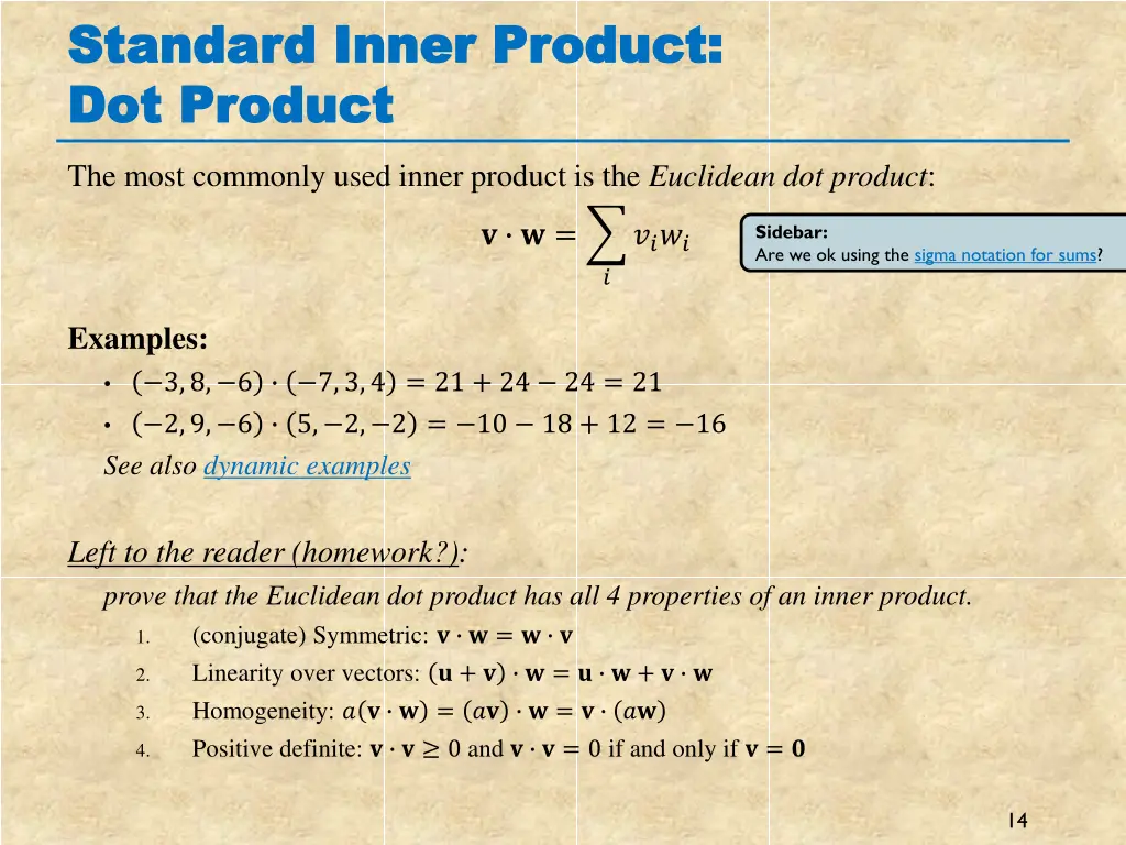 standard inner product standard inner product