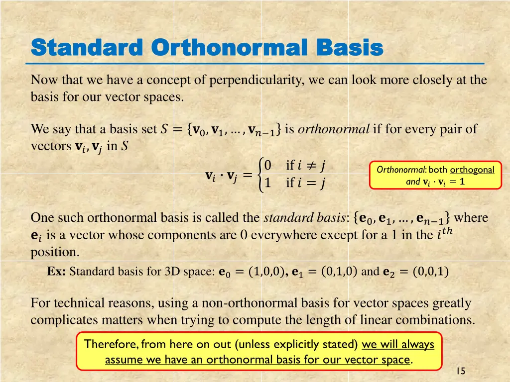 standard orthonormal basis standard orthonormal