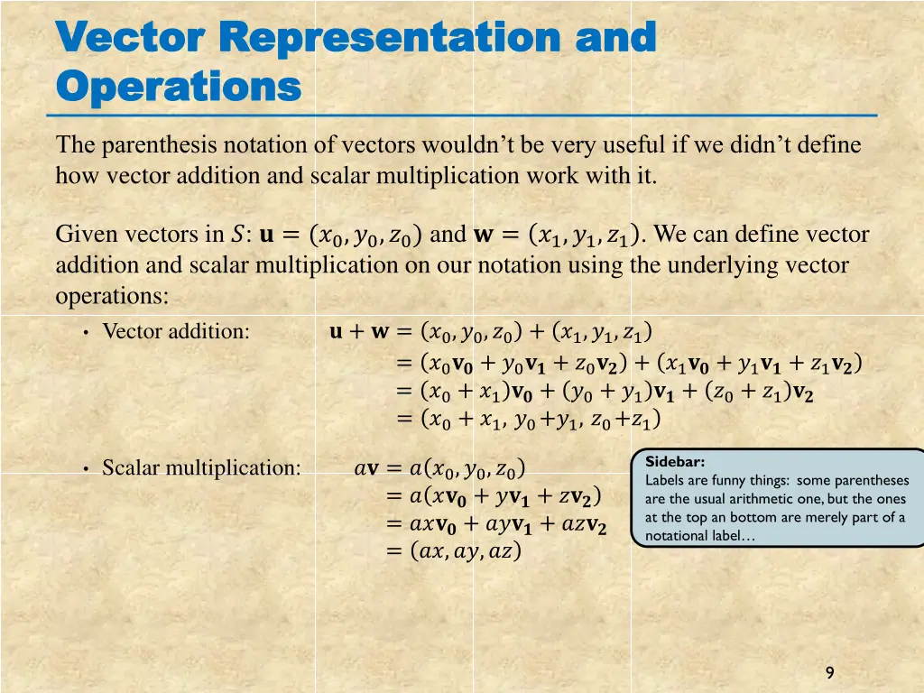 vector representation and vector representation