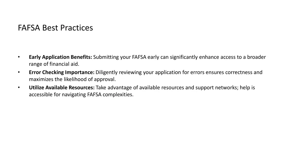 fafsa best practices