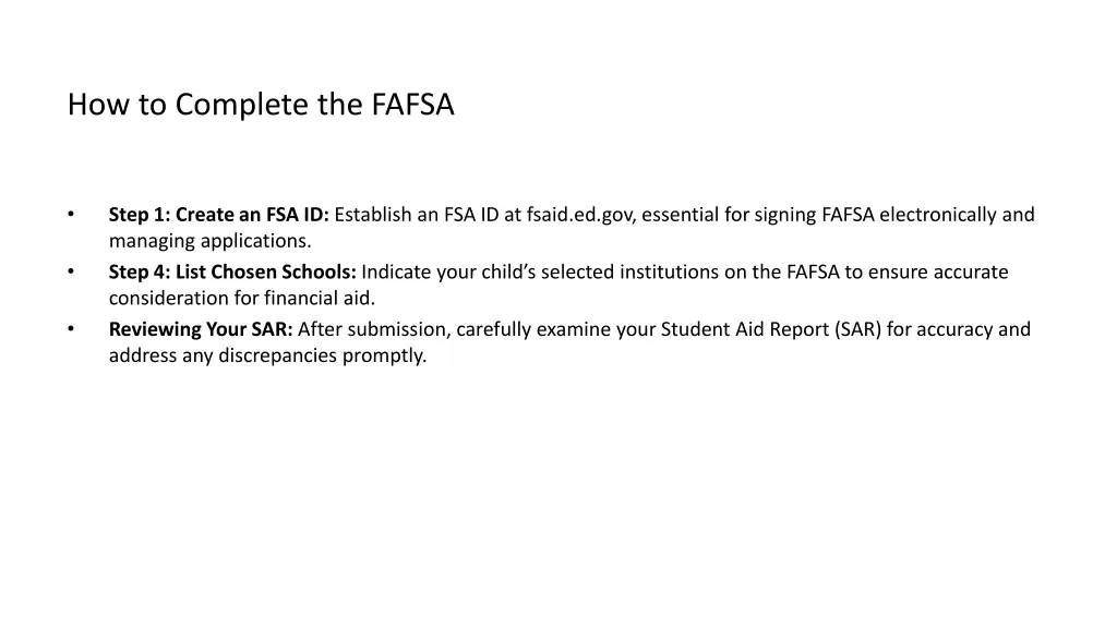 how to complete the fafsa