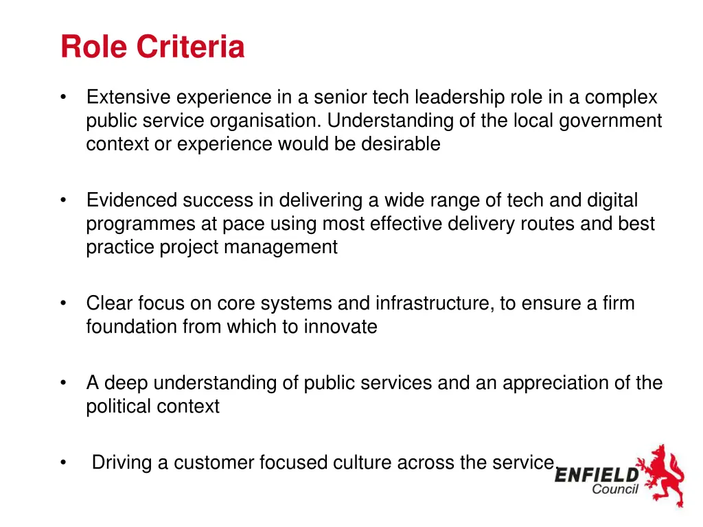 role criteria