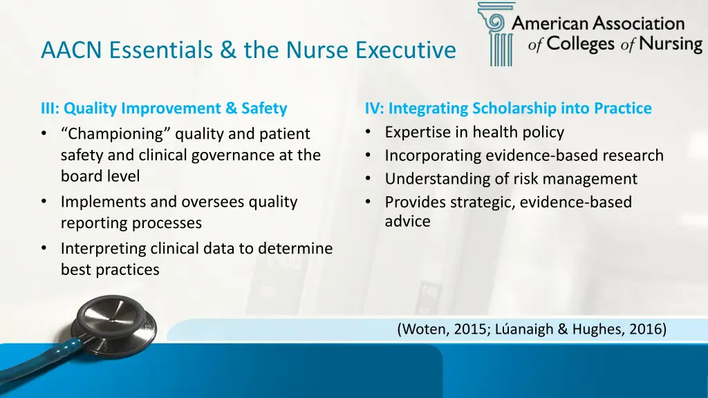 aacn essentials the nurse executive 1