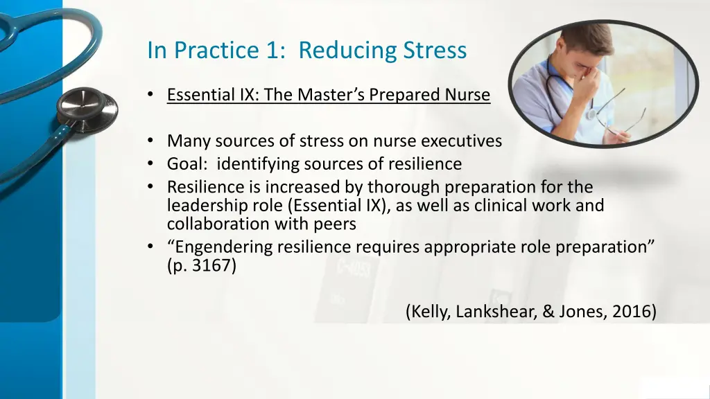 in practice 1 reducing stress