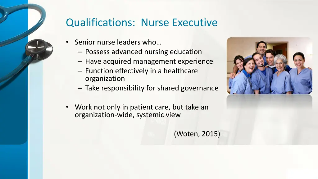 qualifications nurse executive