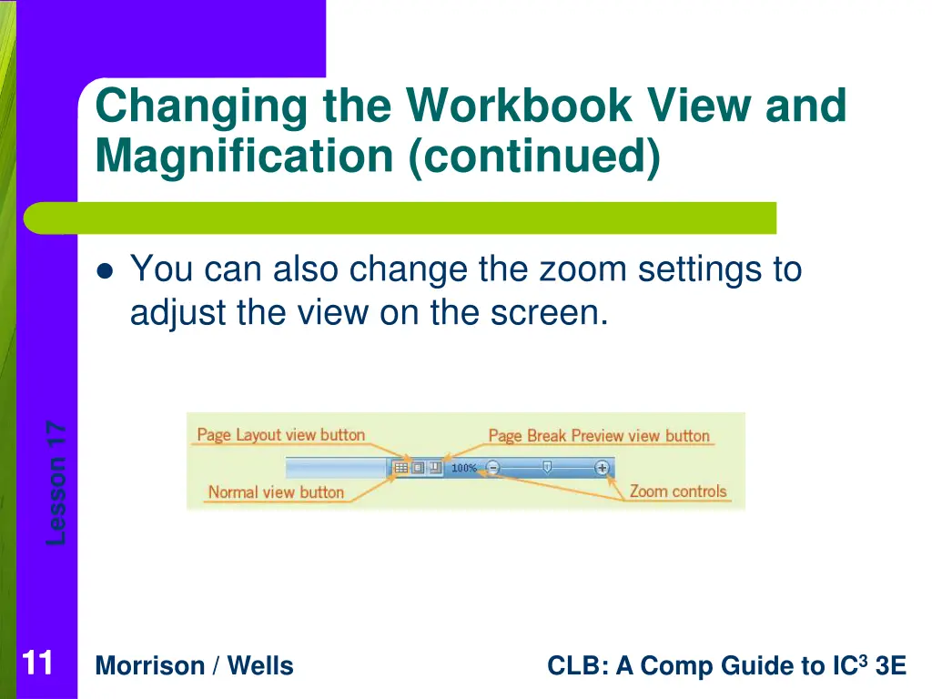 changing the workbook view and magnification 1