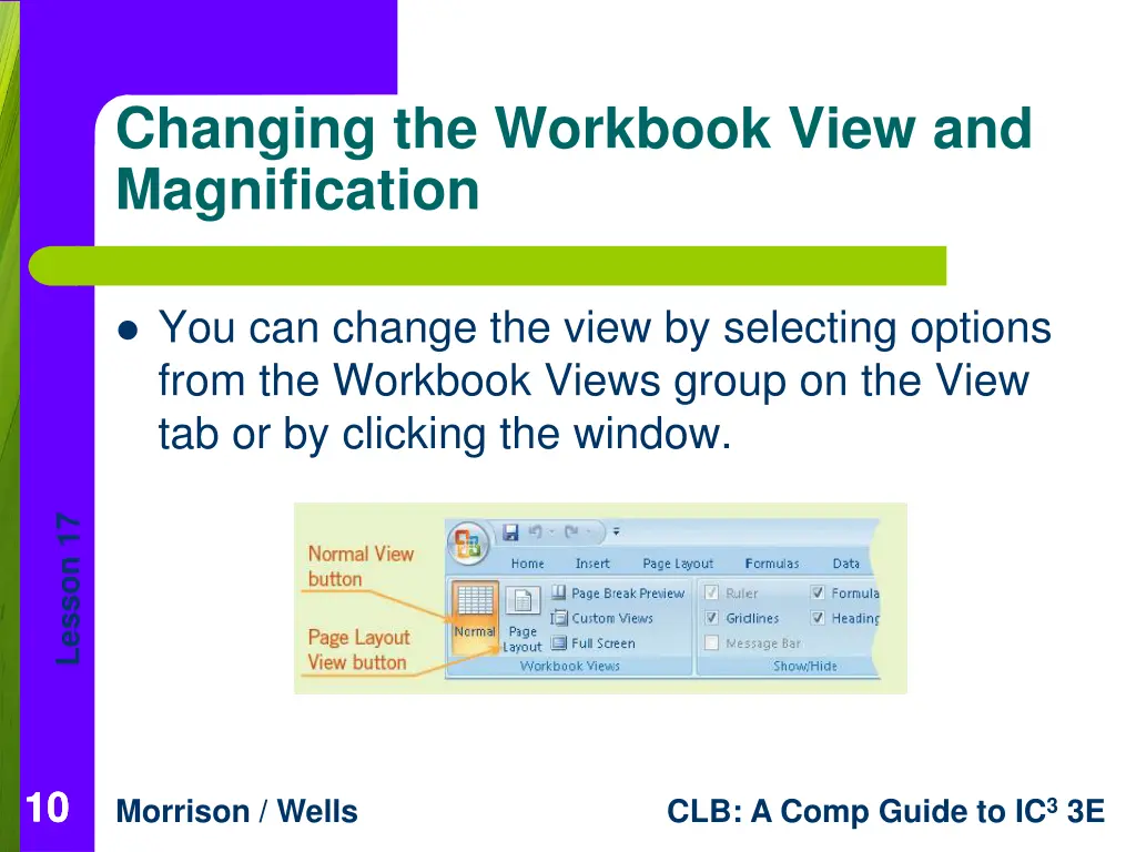 changing the workbook view and magnification