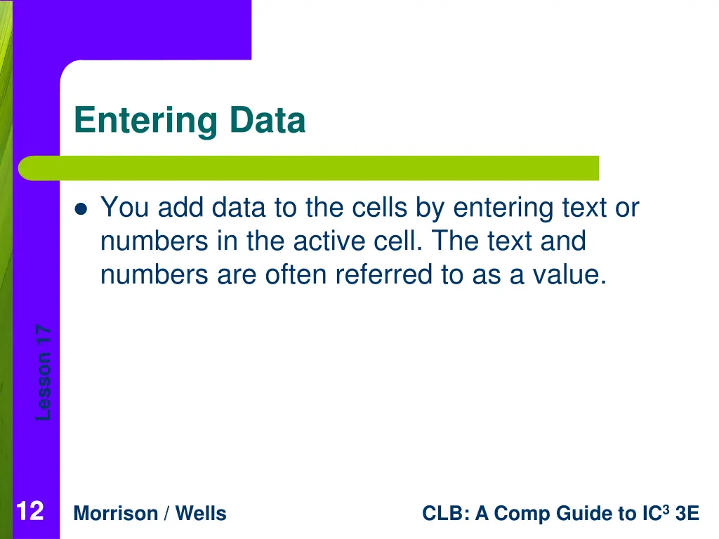 entering data