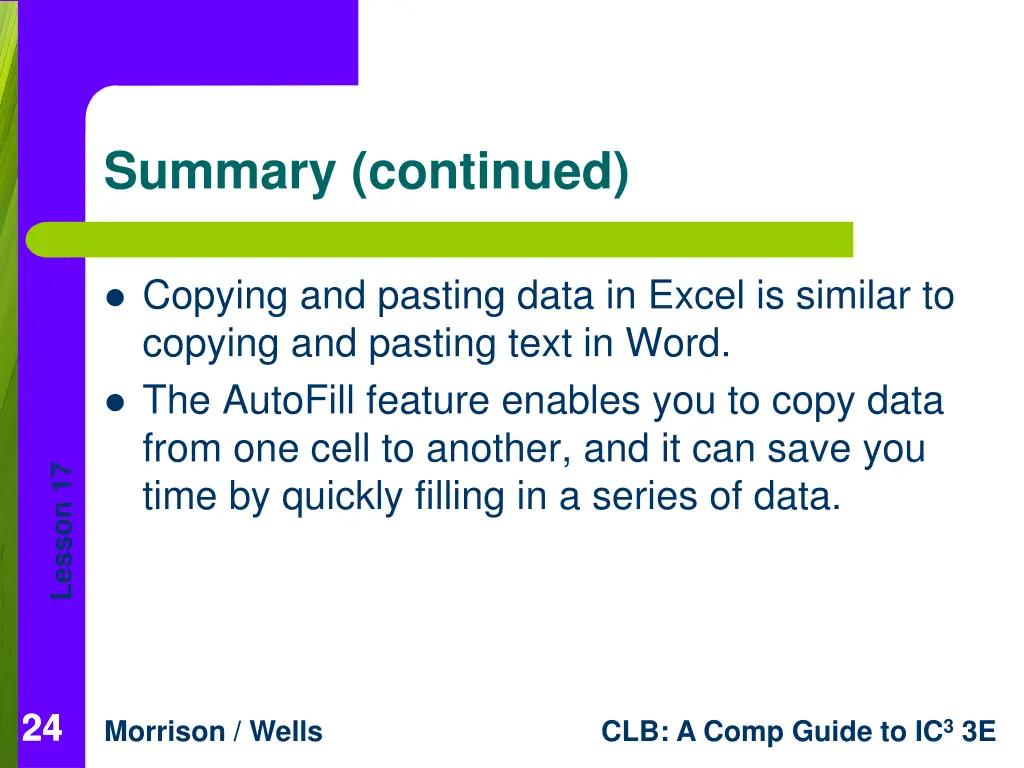 summary continued 2