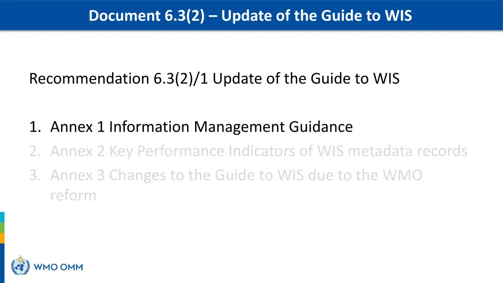 document 6 3 2 update of the guide to wis 2