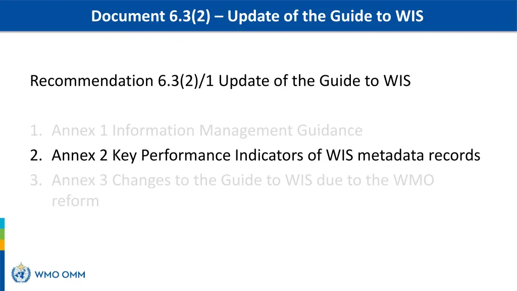 document 6 3 2 update of the guide to wis 3