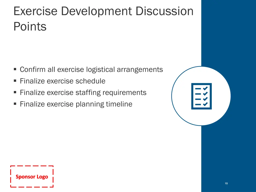 exercise development discussion points