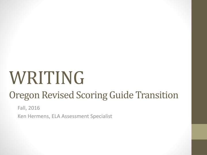 writing oregon revised scoring guide transition