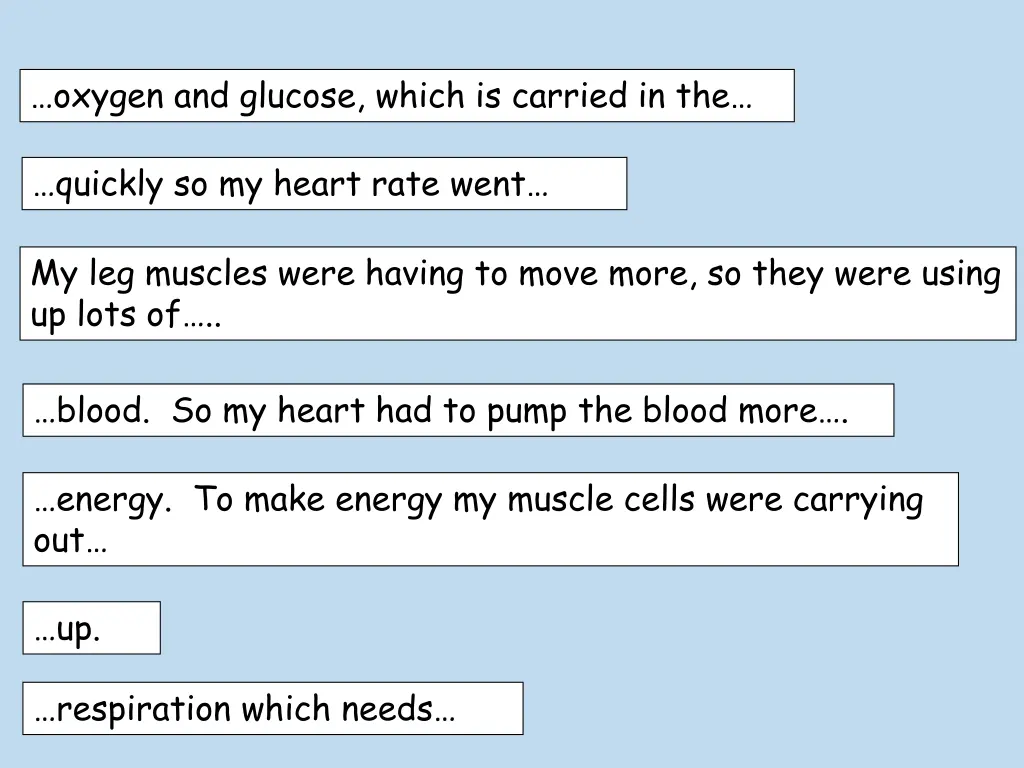 oxygen and glucose which is carried in the