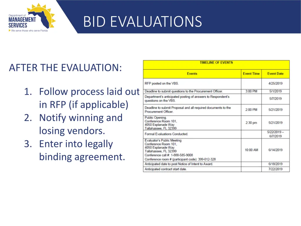 bid evaluations 17