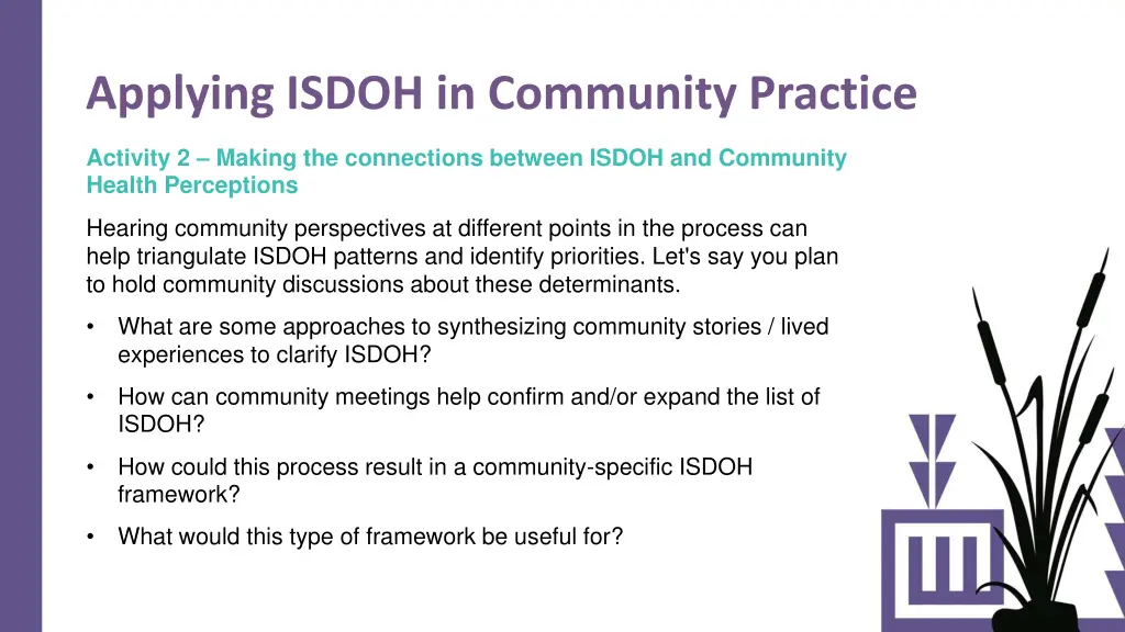 applying isdoh in community practice 1