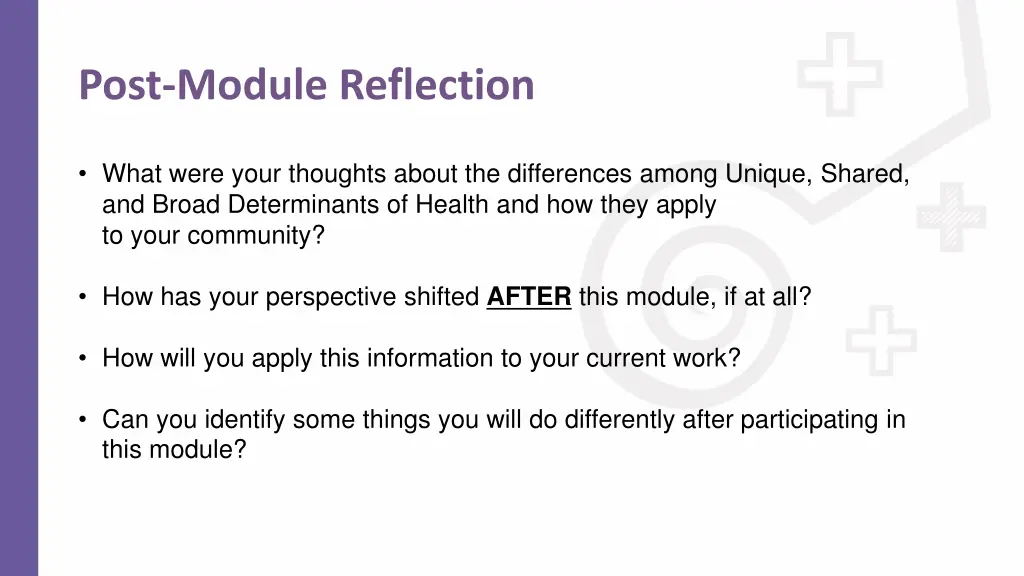 post module reflection