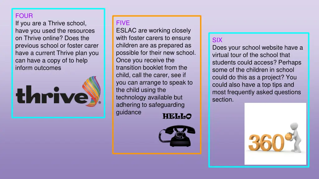 four if you are a thrive school have you used