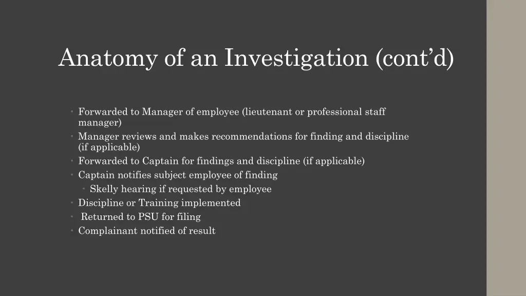 anatomy of an investigation cont d