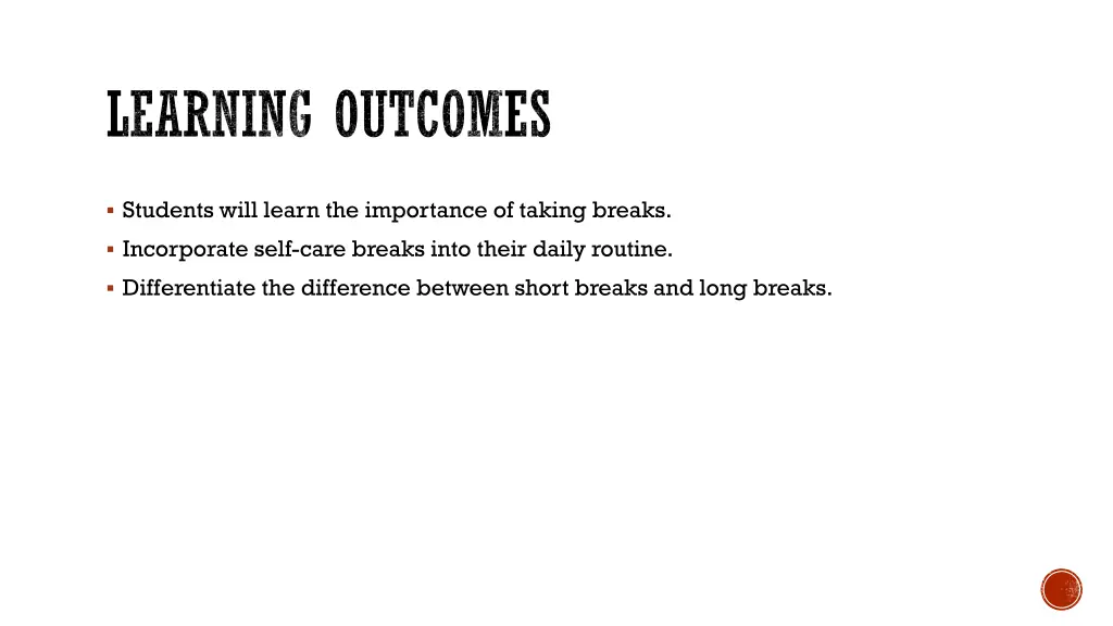 learning outcomes