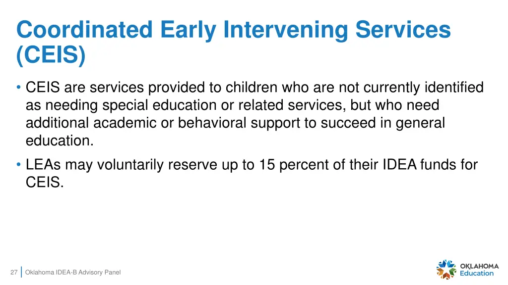coordinated early intervening services ceis 1