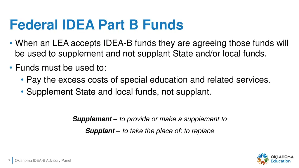 federal idea part b funds 2