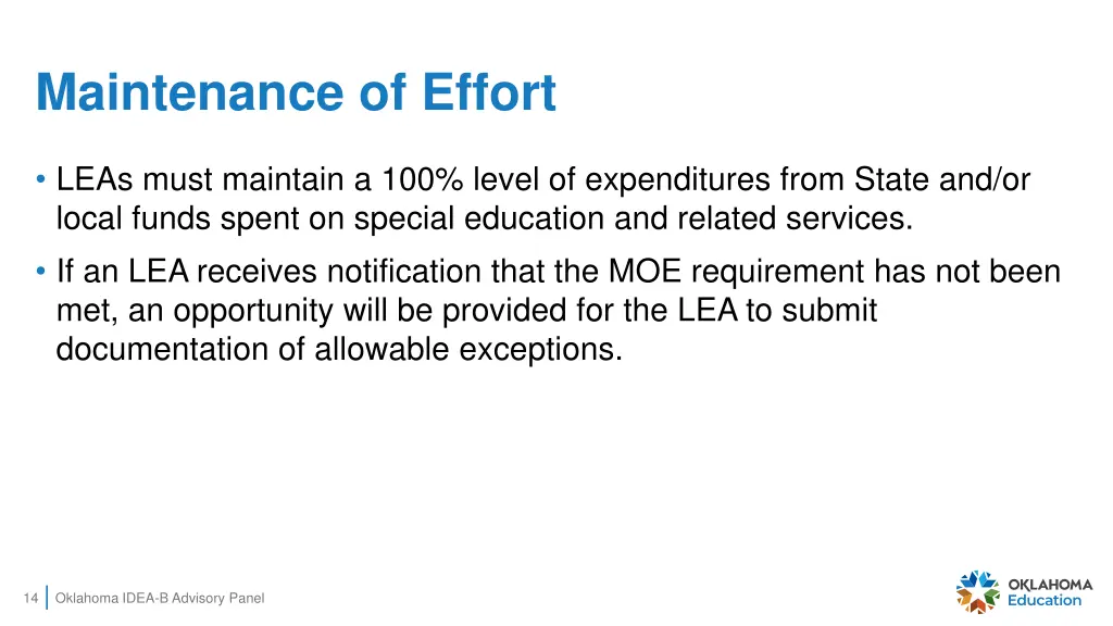 maintenance of effort