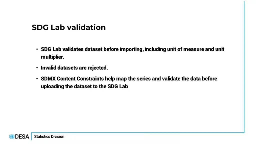 sdg lab validation