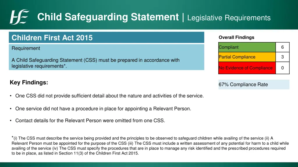 child safeguarding statement legislative